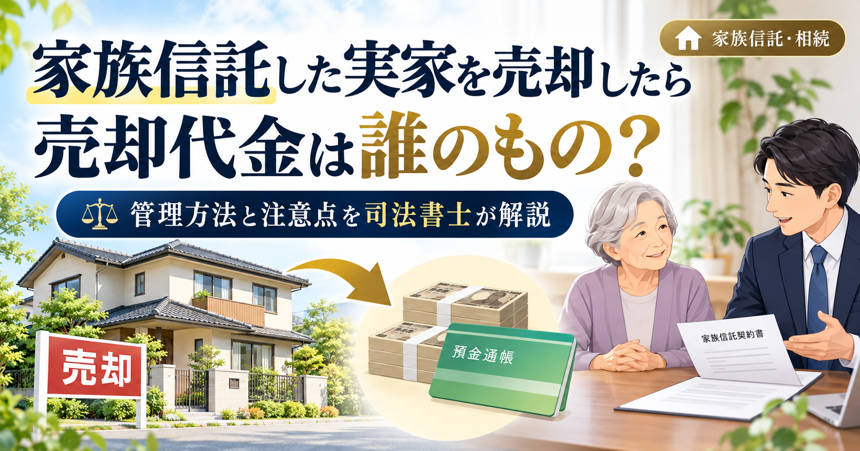 家族信託した不動産の売却代金は誰のもの?管理方法や税金も解説